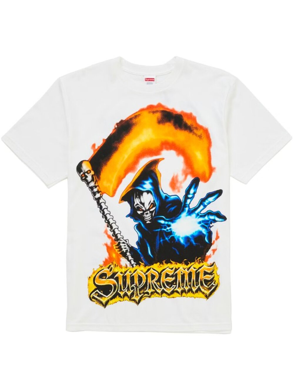 🔥💀 Supreme Grim Reaper Tee White Graphic T-Shirt Streetwear Hype 💀🔥